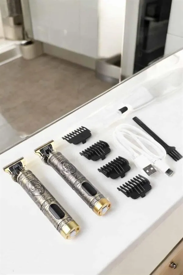 Tıraş Makinesi Şarjlı Profesyonel Saç Kesme Makinesi Gold Çizik Tıraş