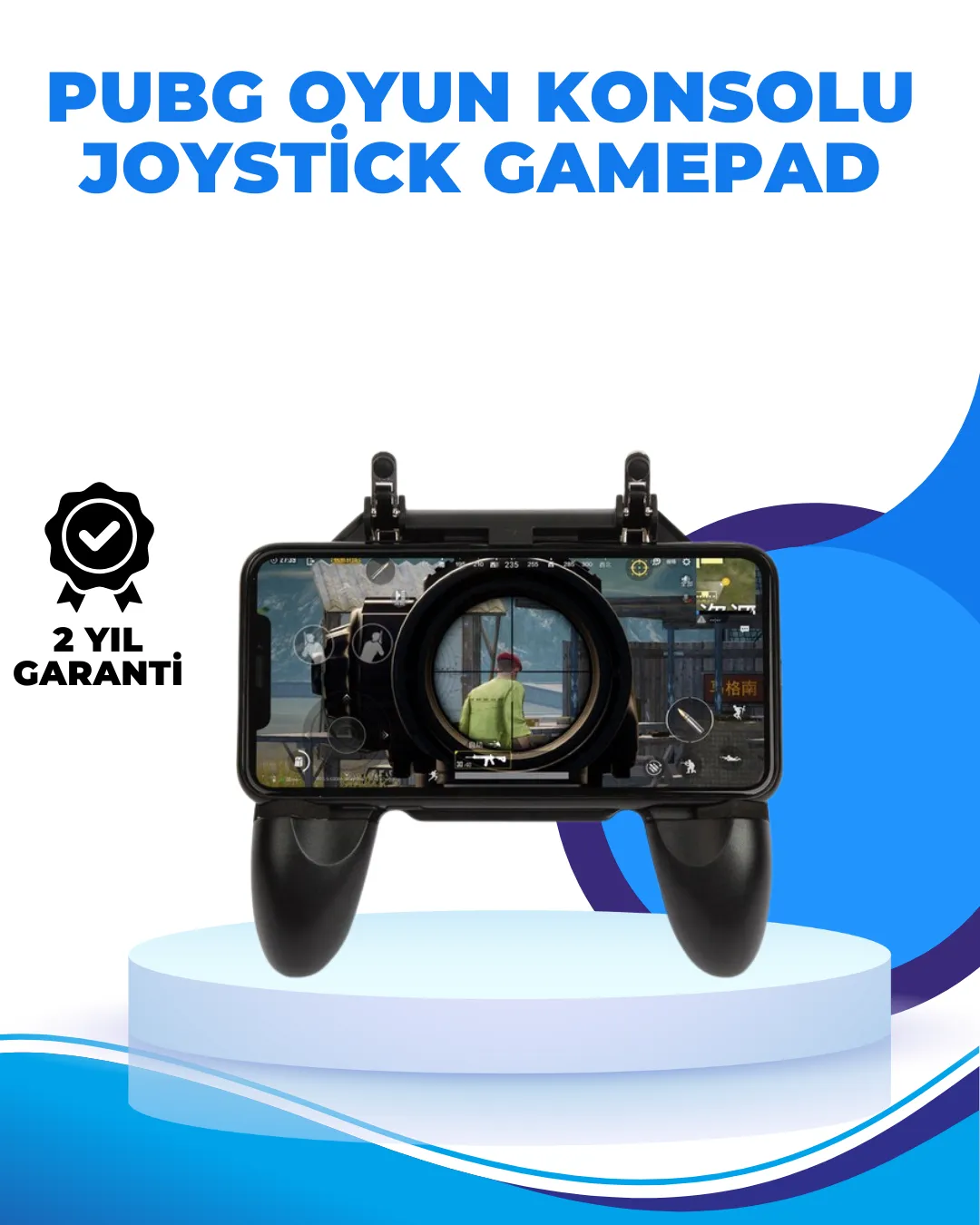 Joystickli ve Tetikleyicili PUBG Mobile Gamepad Oyun Kontrolcüsü
