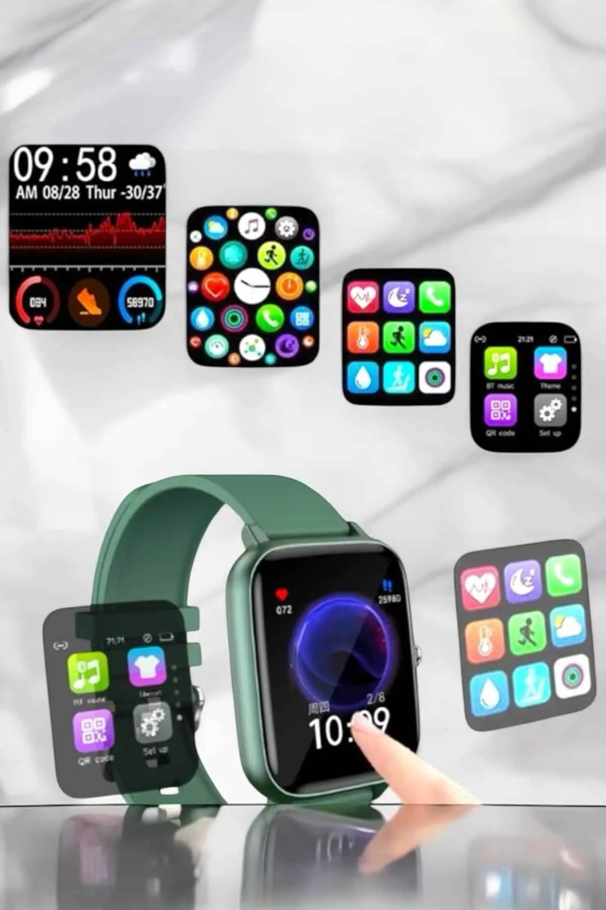 Titreşimli, Sağlık Takipli, Yeni Nesil Akıllı Saat  400mAh Batarya Kapasiteli