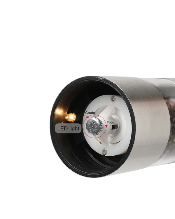 Elektrikli Baharat Öğütücü Pilli Paslanmaz Çelik Otomatik Tuz Karabiber Değirmeni