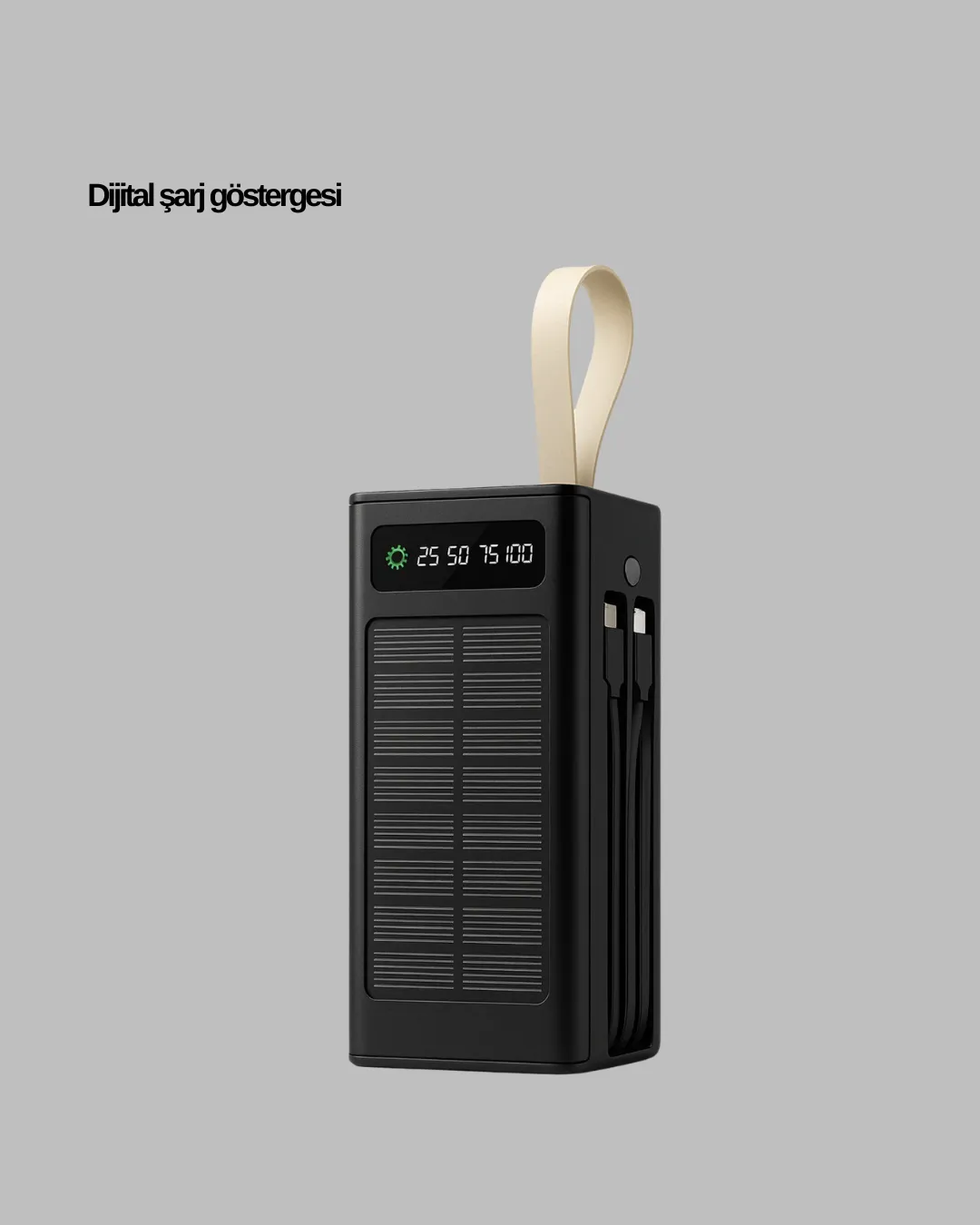 Taşınabilir Güneş Panelli Powerbank Çoklu Cihaz Şarj Destekli