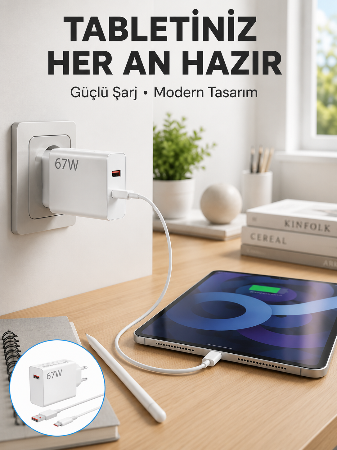67 Watt Type C Hızlı Şarj Başlık Xiaomi Black Shark Uyumlu