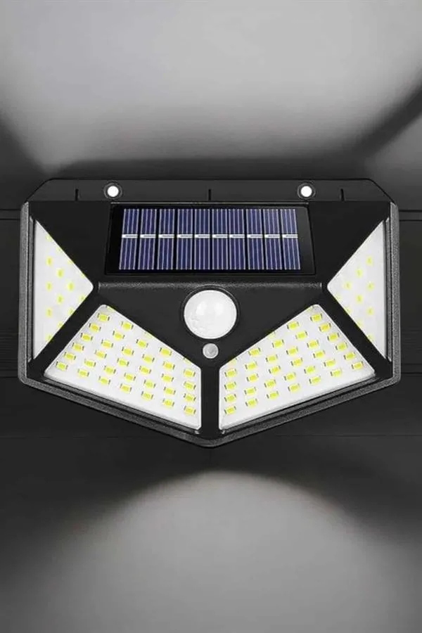 Güneş Enerjili Bahçe Aydınlatma Lambası Solar 100 Led Lamba