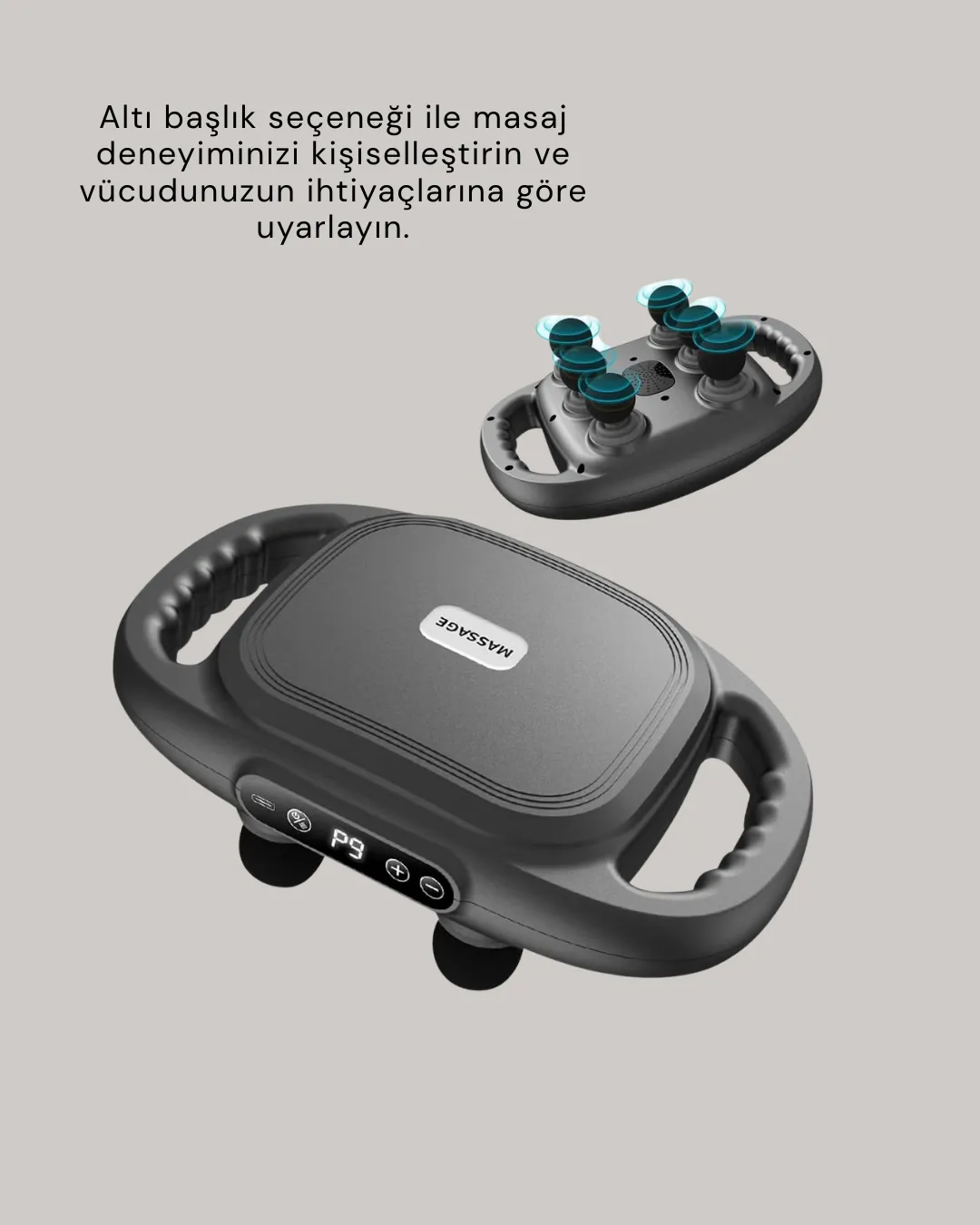 Geliştirilmiş 6 Başlıklı Şarjlı Masaj Aleti 2000 mAh Derin Doku Masajı