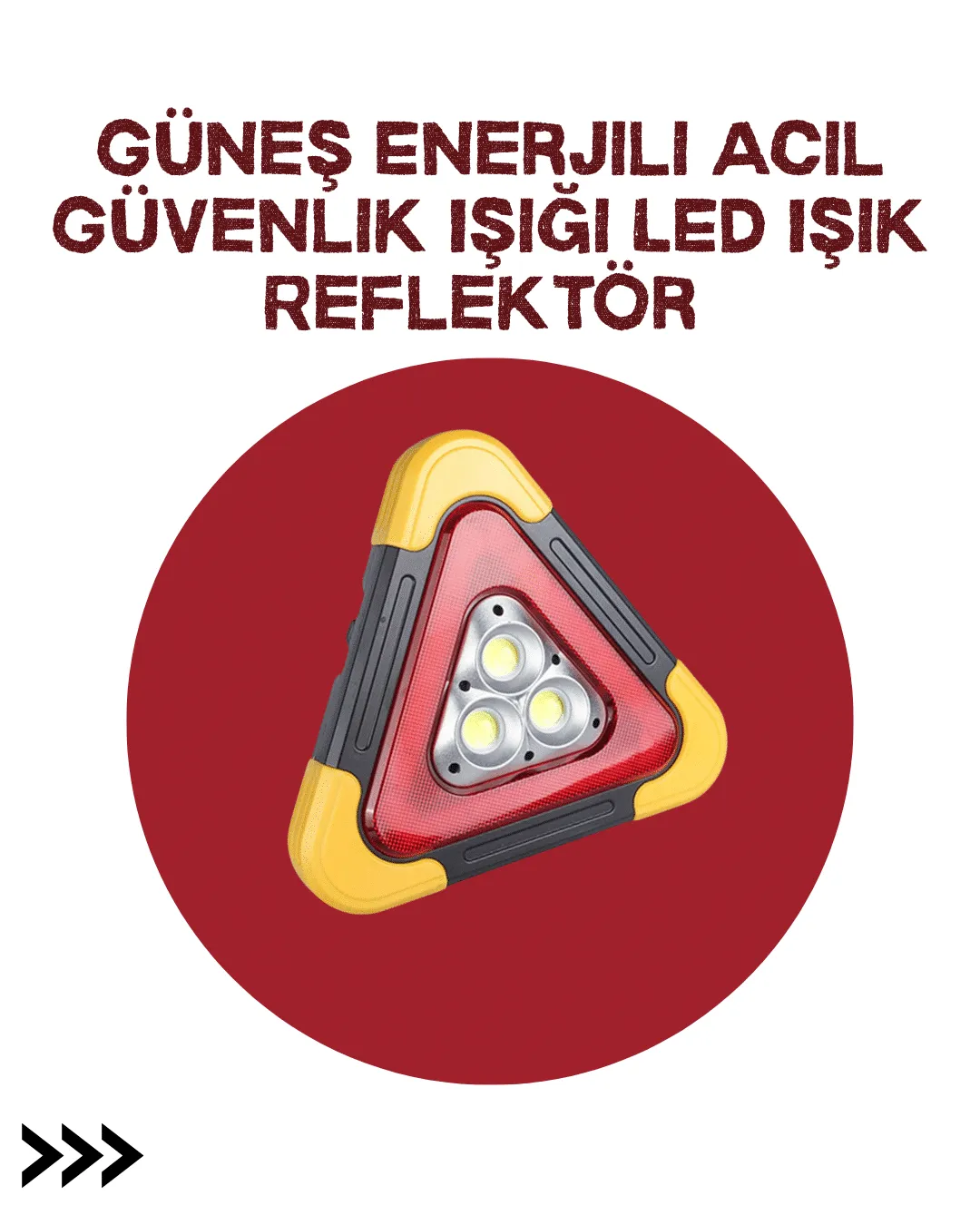 Alüminyum Gövdeli LED Üçgen Reflektörlü Acil Işık