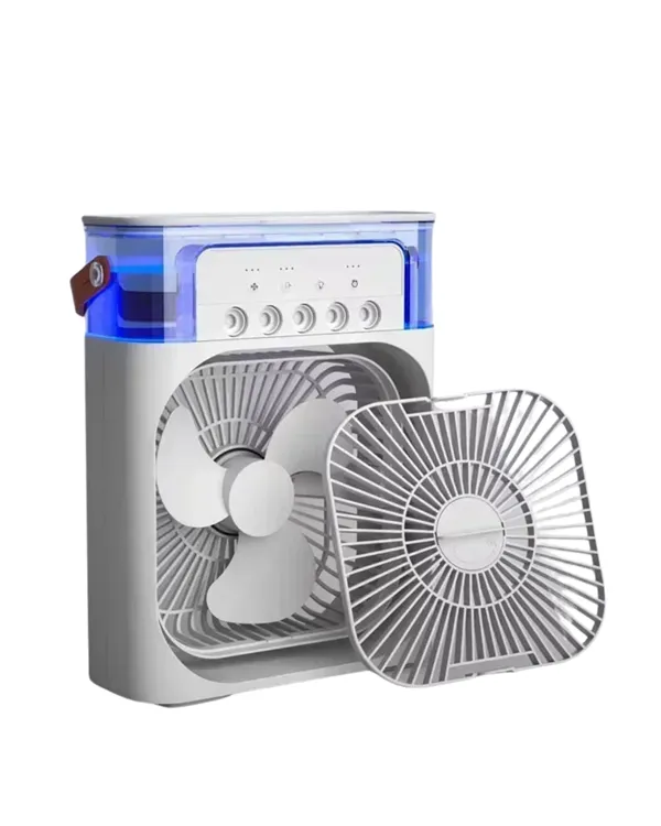 Mini Klima Fan | USB'li, 7 Renk Gece Işığı, 3'ü 1 Arada Fonksiyon