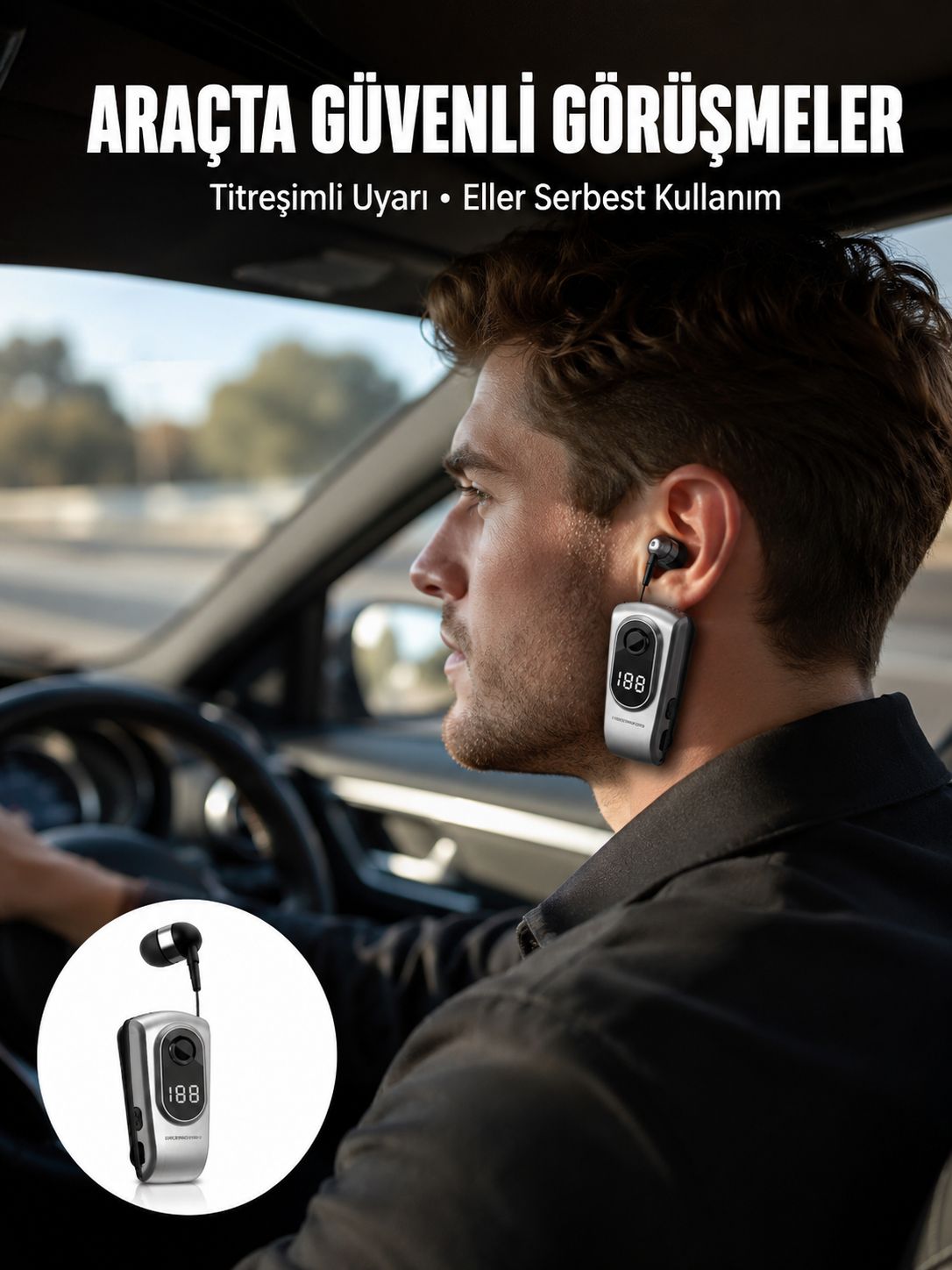 Kablosuz Bluetooth 5.2 Kulaklık – Titreşimli Uyarı ve Uzun Pil Ömrü