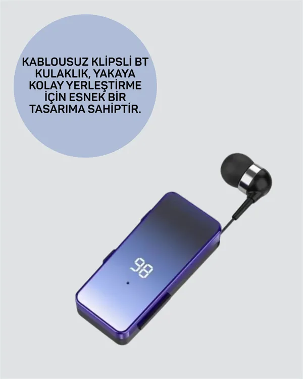 İki Telefona Aynı Anda Bağlanan Bluetooth 5.3 Klipsli Kulaklık – MFB Çok Noktalı Bağlantı