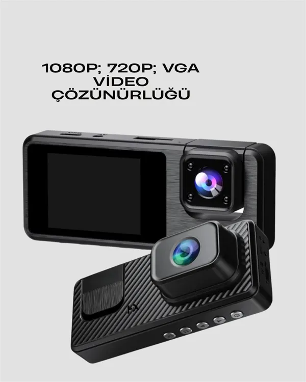 1080P 3 Kameralı Araç DVR – Döngü Kayıt ve Geri Görüş Özellikli