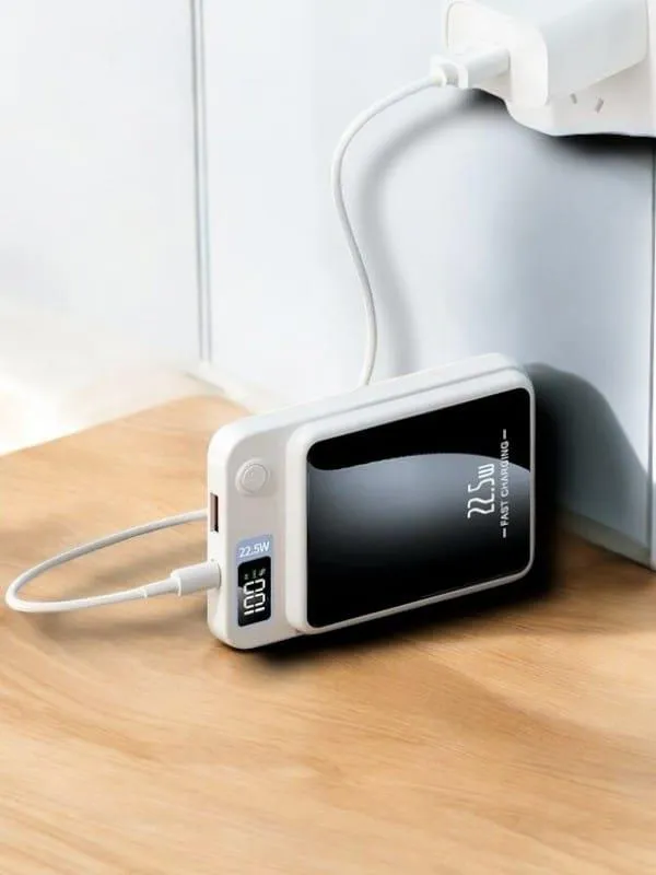 22.5W Magsafe Kablosuz Şarjlı Powerbank Dijital Ekran ve Hızlı Şarj