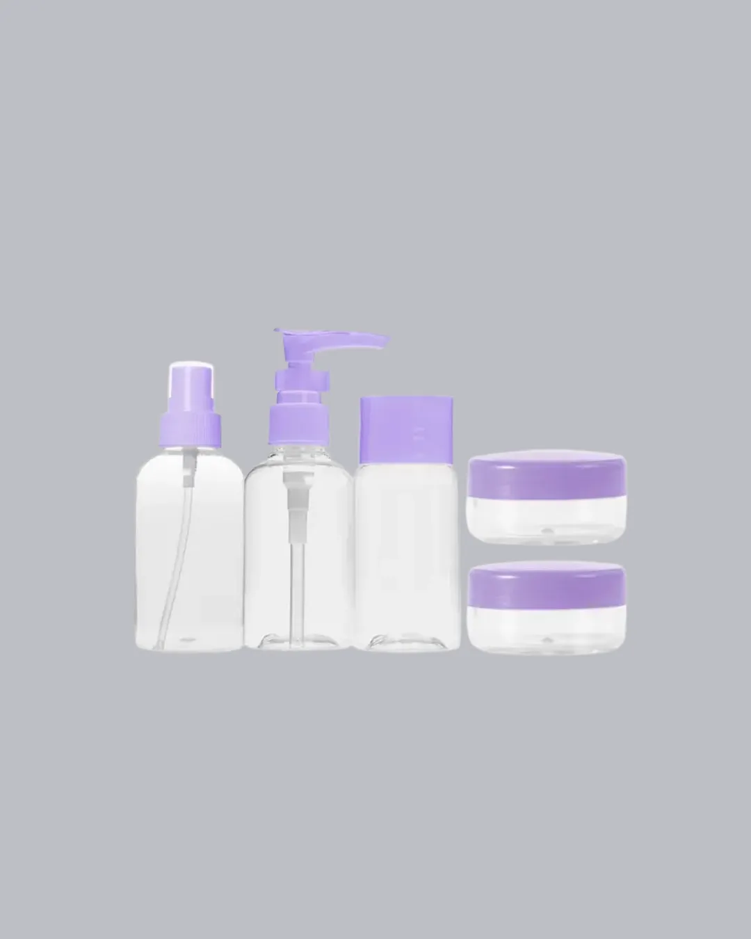 5 Parça Seyahat Kişisel Bakım Seti Şişe Sprey Krem Kutulu