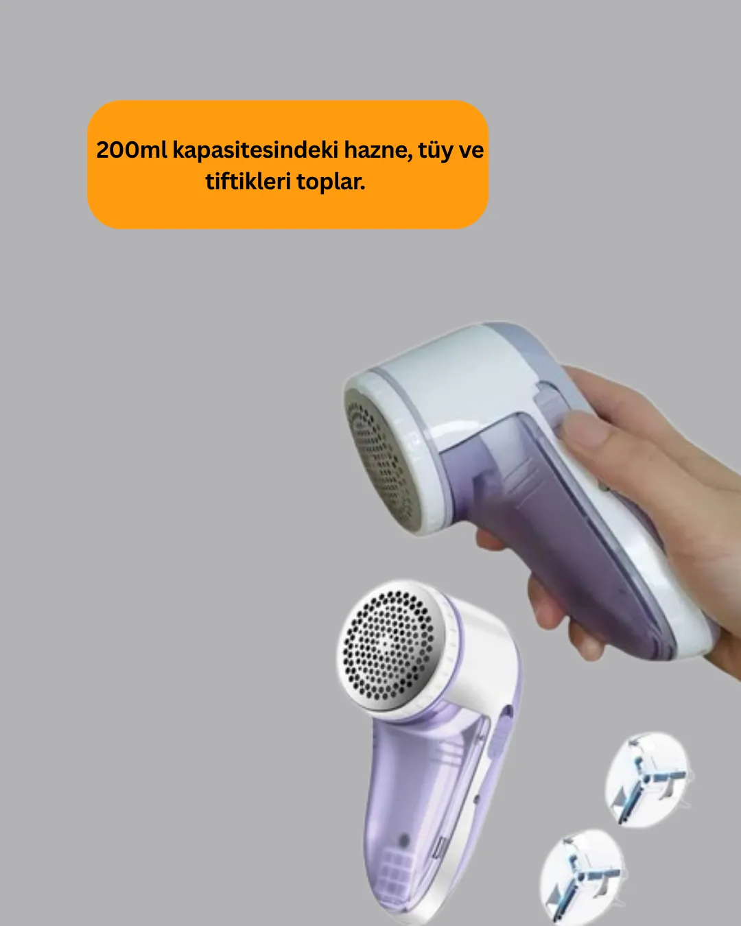 Tüy ve Tiftik Temizleyici – 3 Bıçaklı, 200ml Kapasiteli