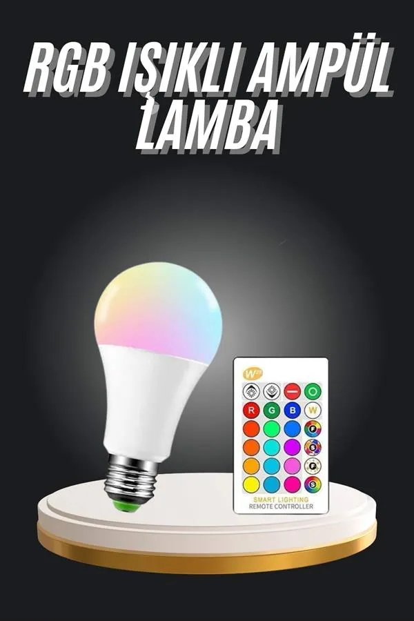 Ambiyans Aydınlatma RGB Led Lamba Kumandalı Renk Değiştirebilen