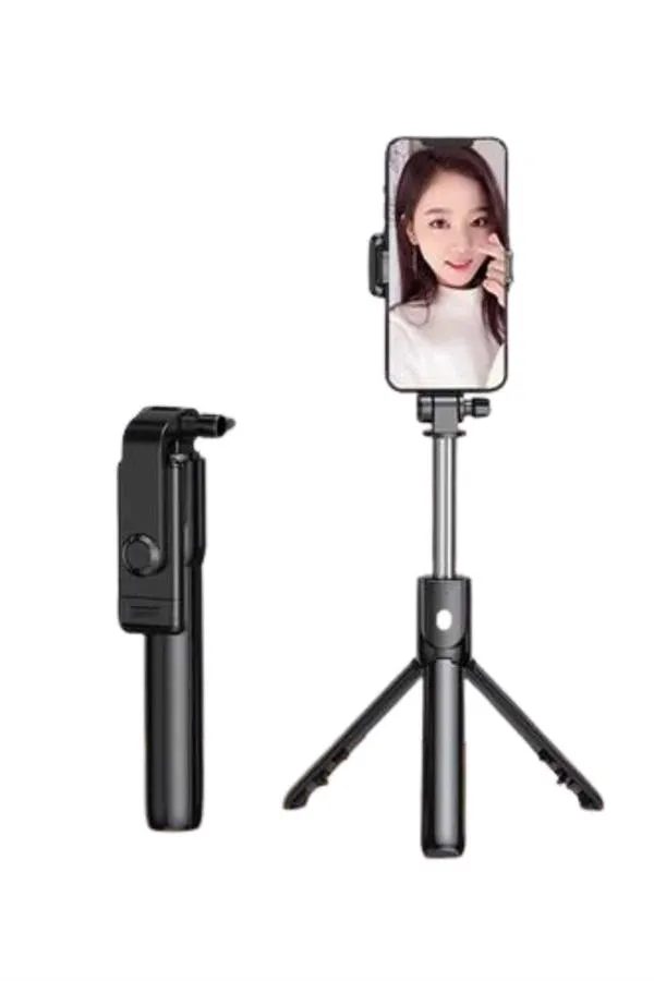 Selfie Çubuğu Tripod Bluetooth Kumandalı Selfie Çubuğu Telefon Tutucu