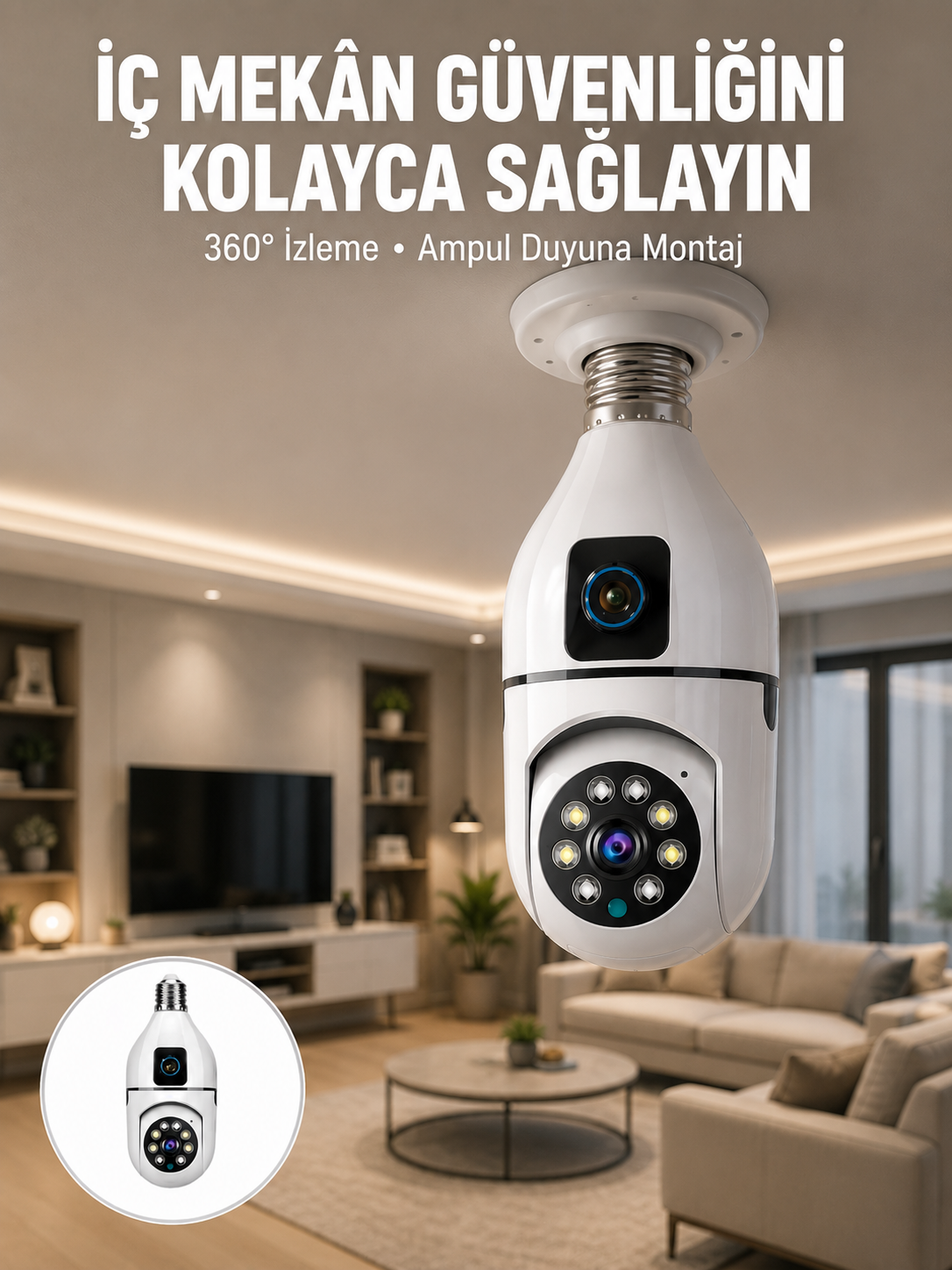 Tak Çalıştır Ampul Kamera – Full HD 1080P Kablosuz Güvenlik Çözümü