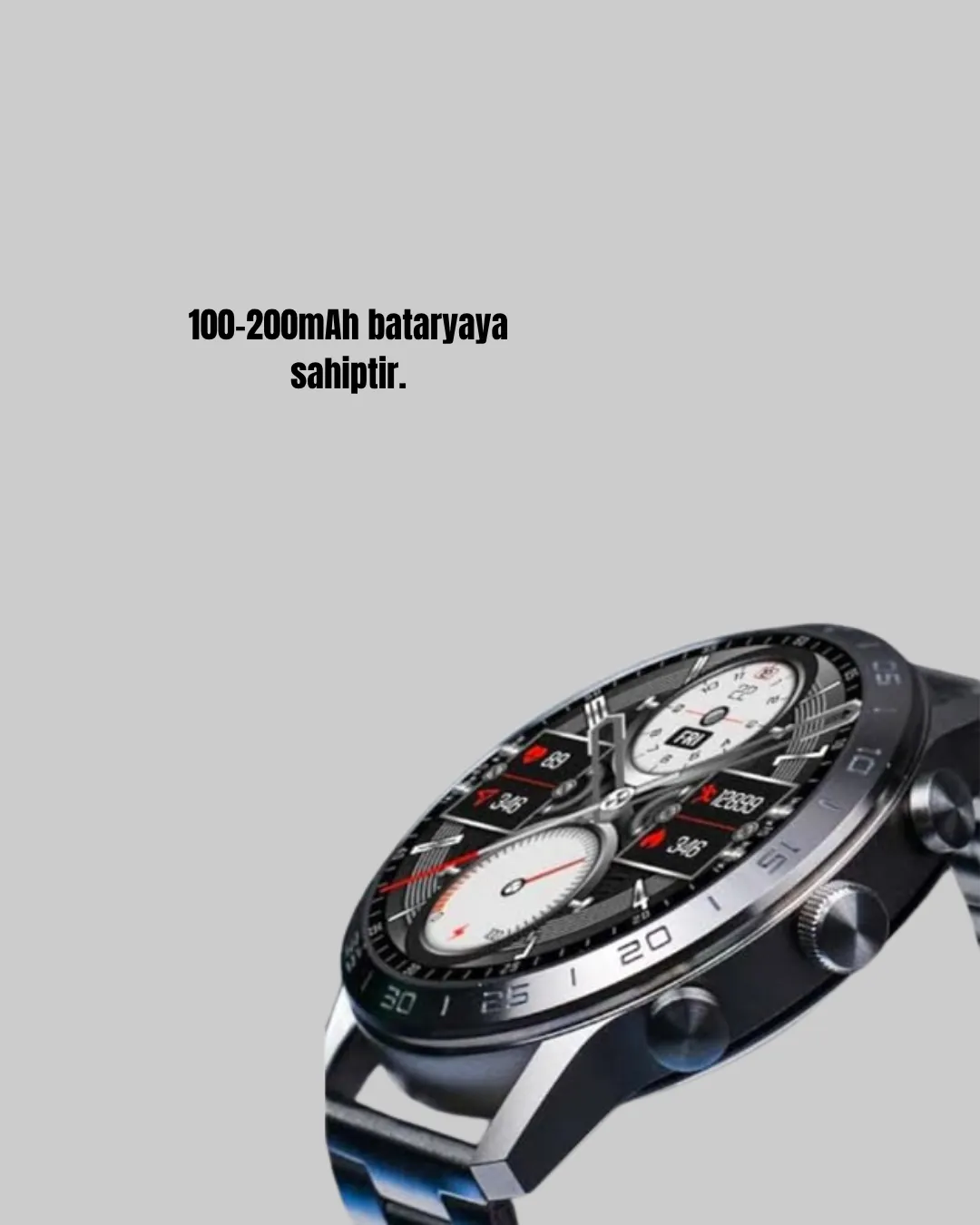 100mAh Şarjlı Akıllı Saat – Mesaj Bildirimi, Müzik Kontrolü ve Ergonomik Tasarım