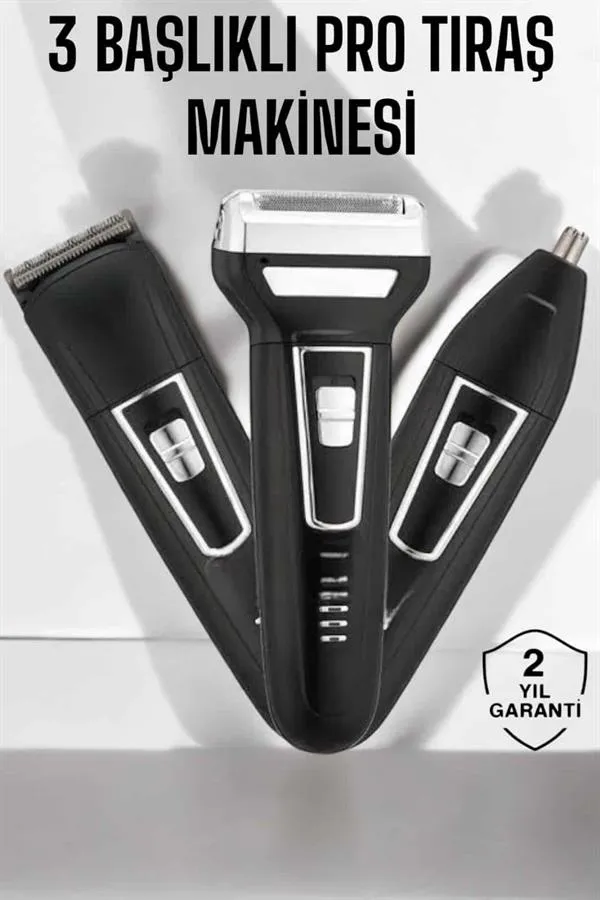 3 Başlıklı Profesyonel Tıraş Makinesi