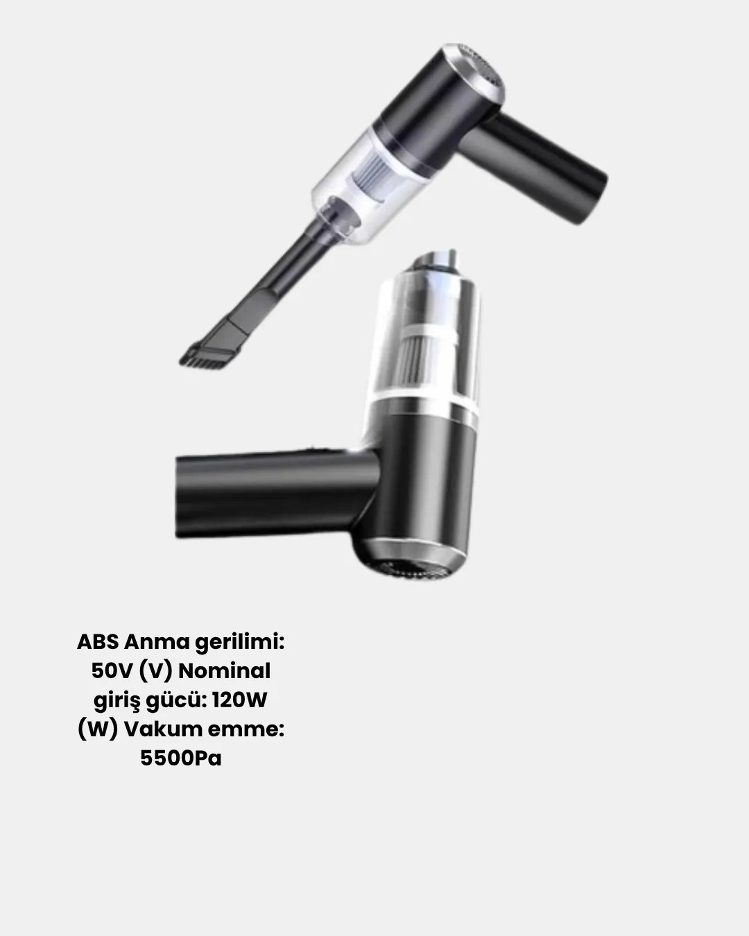 Mini Şarjlı Araç Süpürgesi – 120W Güçlü Motor, 5500PA Vakum Emiş, Yıkanabilir Filtre