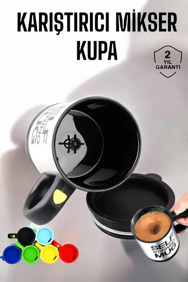 Yazılı Kupa Kendi Kendini Karıştıran Mikser Kupa Termos Bardak