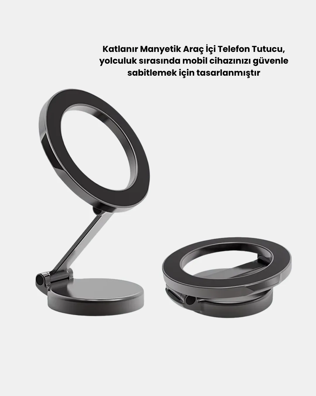 360° Dönebilen Katlanır Manyetik Araç Telefon Tutucu – MagSafe Uyumlu, Kompakt ve Şık Tasarım