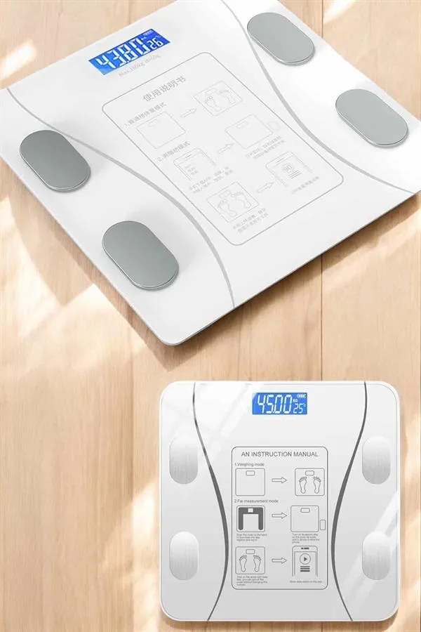 Akıllı Tartı Dijital Baskül Yağ Su Kas Vücut Kitle Kilo Ölçer Tartı