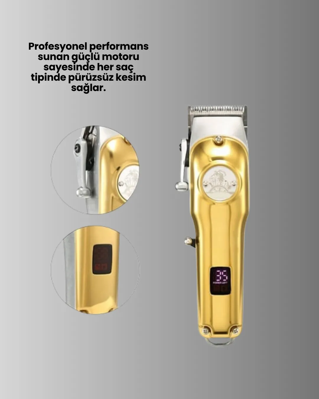 1800 mAh Bataryalı Uzun Kullanım Süreli Şarjlı Tıraş Makinesi