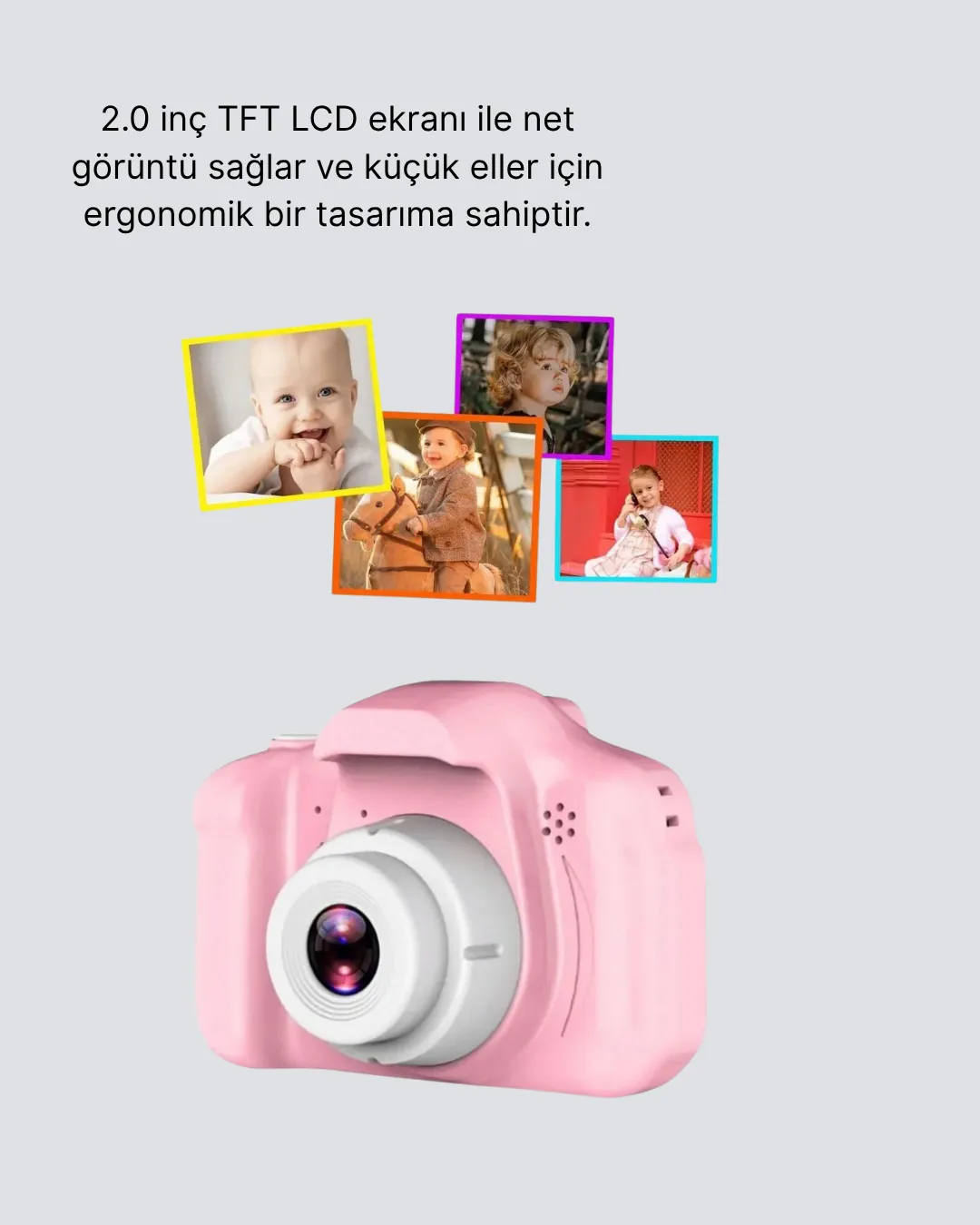 Çocuklar İçin Mini Fotoğraf Makinesi 8MP 1080P Video ve Darbeye Dayanıklı