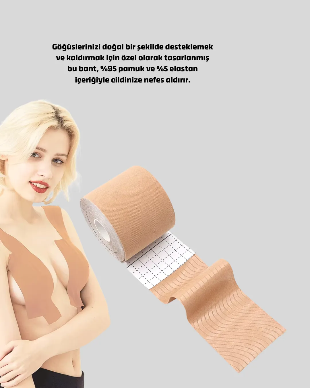 Görünmez Destekleyici Göğüs Bandı – Askısız ve Sırtı Açık Kıyafetler İçin