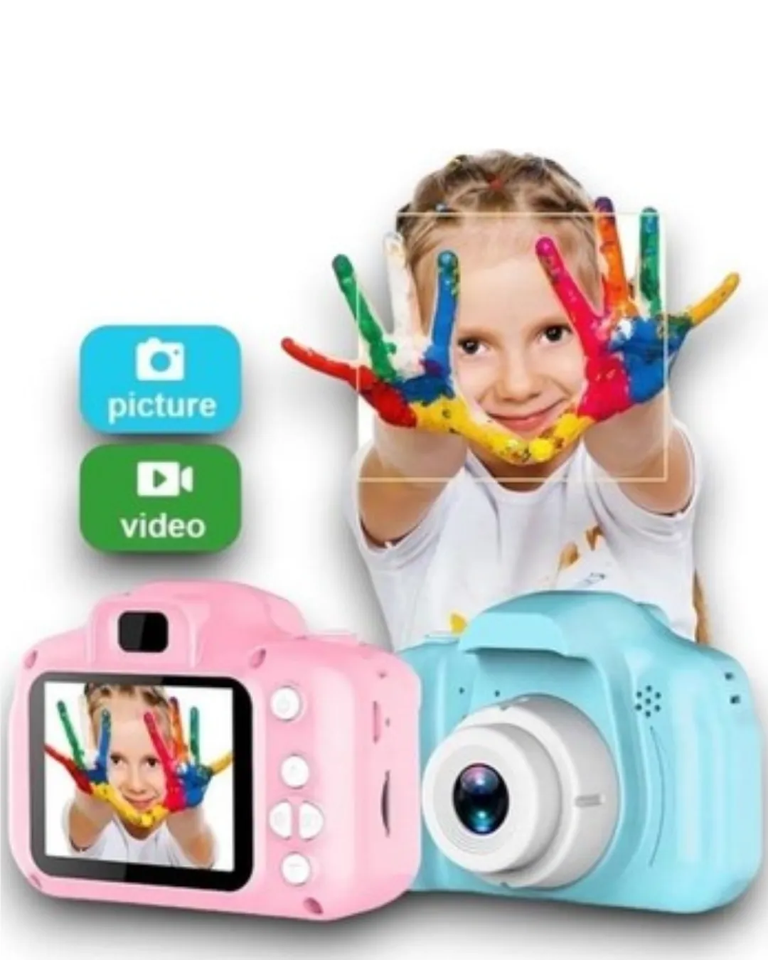 Mavi Kompakt HD Dijital Kamera Video ve Fotoğraf Kayıt Özellikli Taşınabilir Model