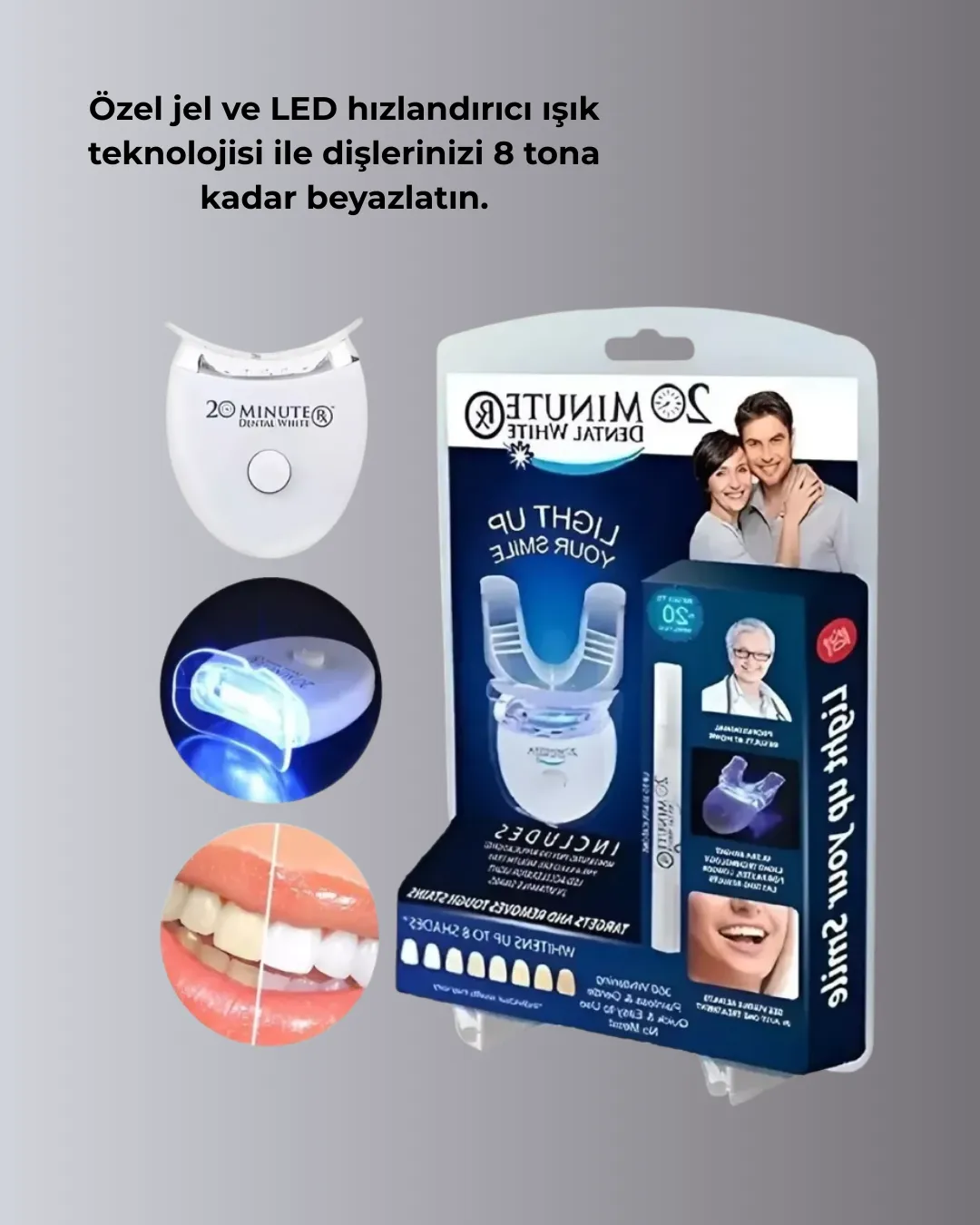 Beyazlatma Kalemli LED Diş Parlatma Seti