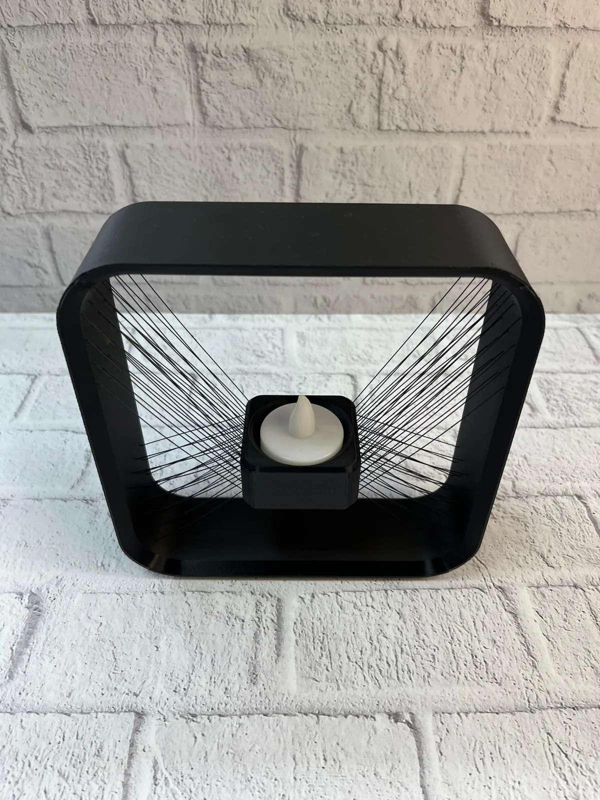 Kare Askılı Mumluk Duvara Asılan Şık Dekoratif Mumluk 16×16 cm