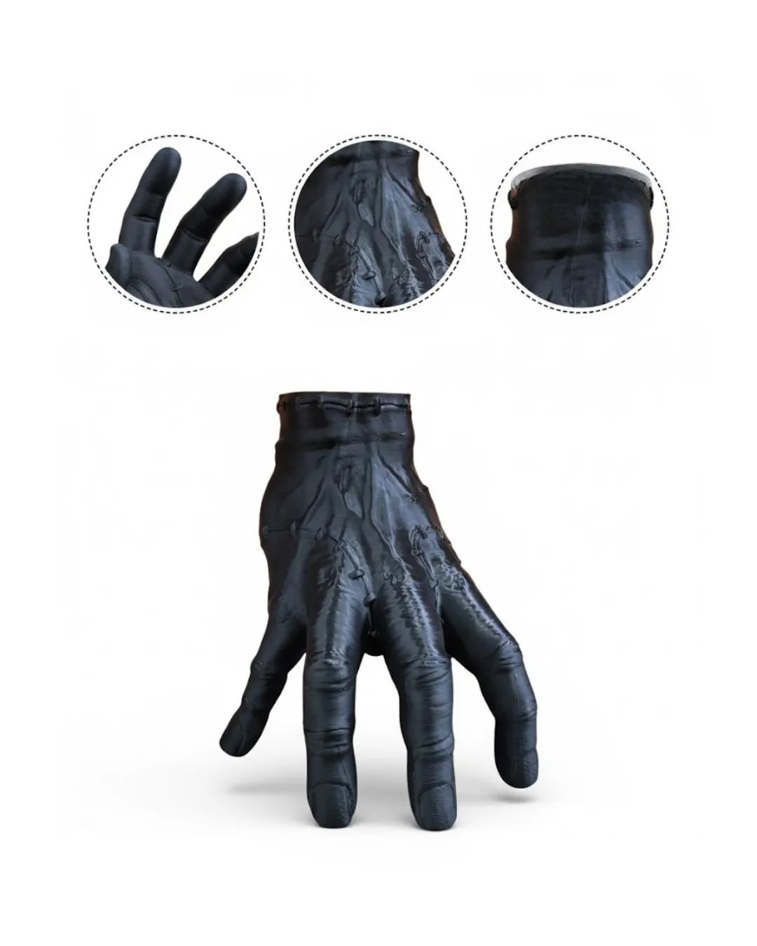 3D Modern Siyah El Heykeli 27x22 cm Konsol ve Raf Üstü Dekor