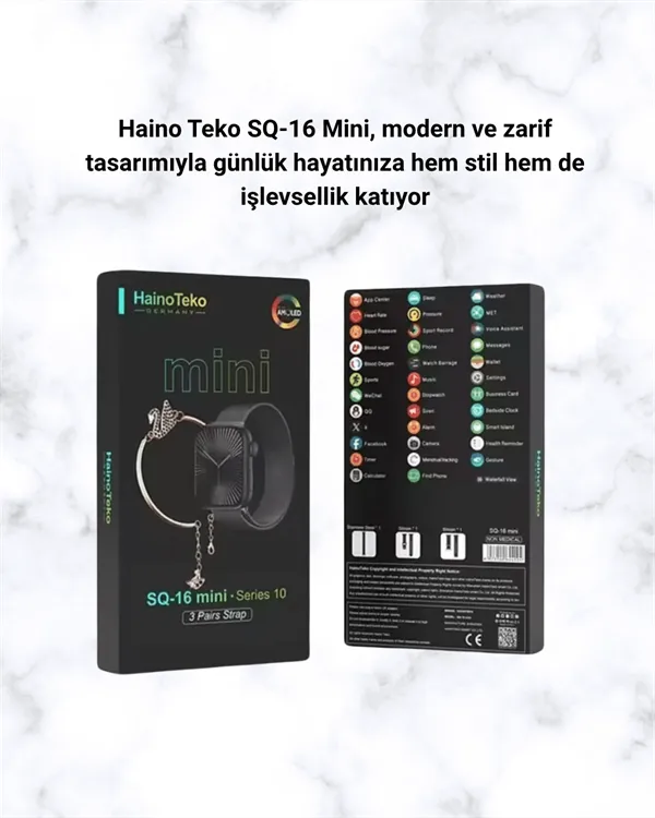 Mini Series 10 Akıllı Saat | 3 Kordon + Bileklik Hediyeli, Tüm Telefonlarla Uyumlu