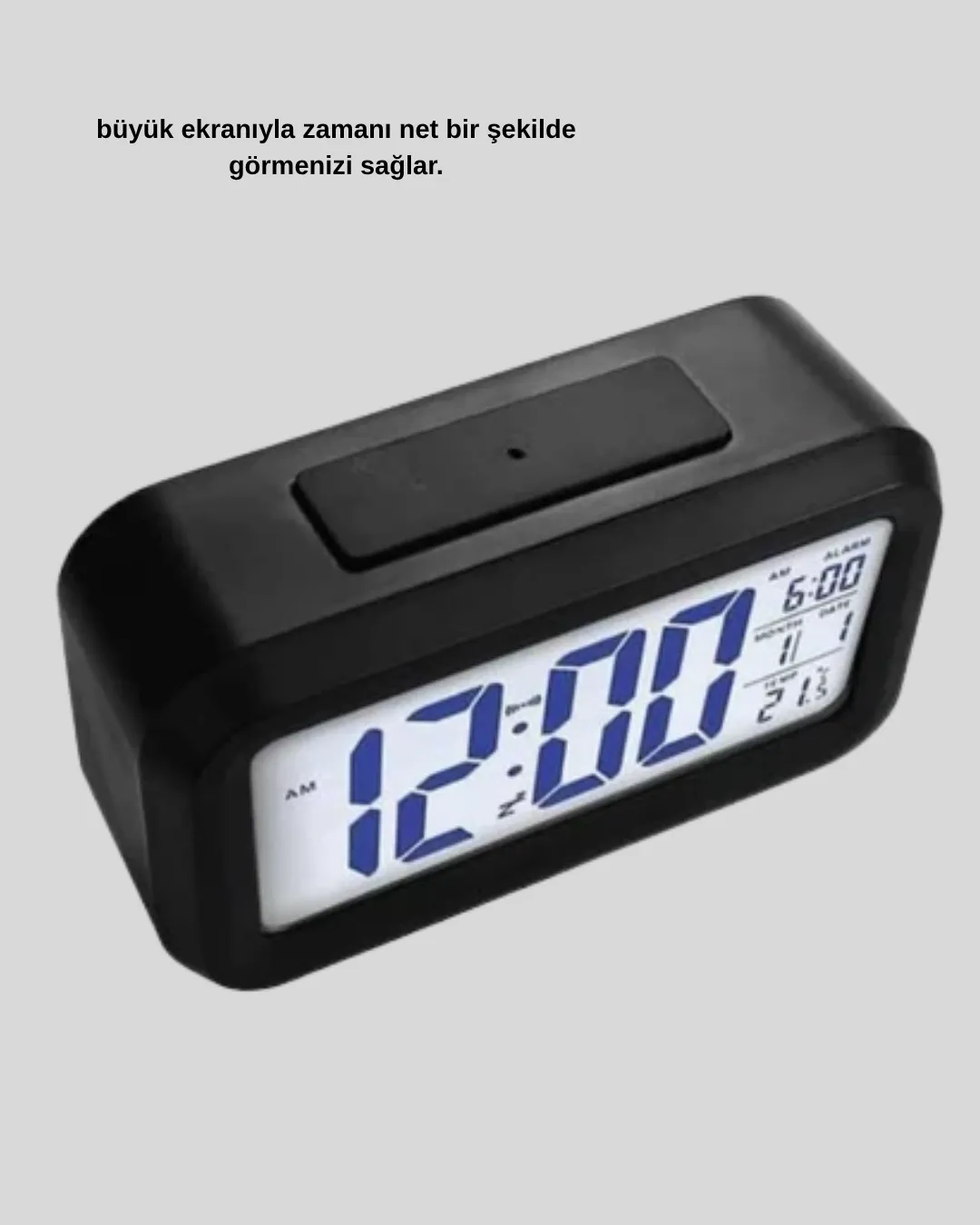 Sensörlü Dijital Masa Saati Alarm ve Sıcaklık Göstergeli