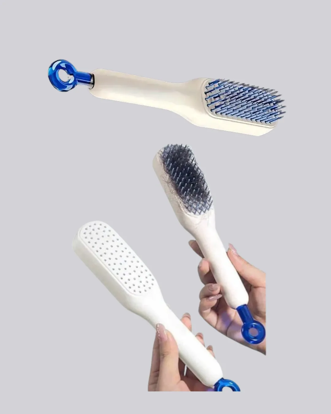 Anti-Statik Saç Tarağı – Kolay Temizlenebilir, Silikon Masaj Uçlu, Kompakt Boyut