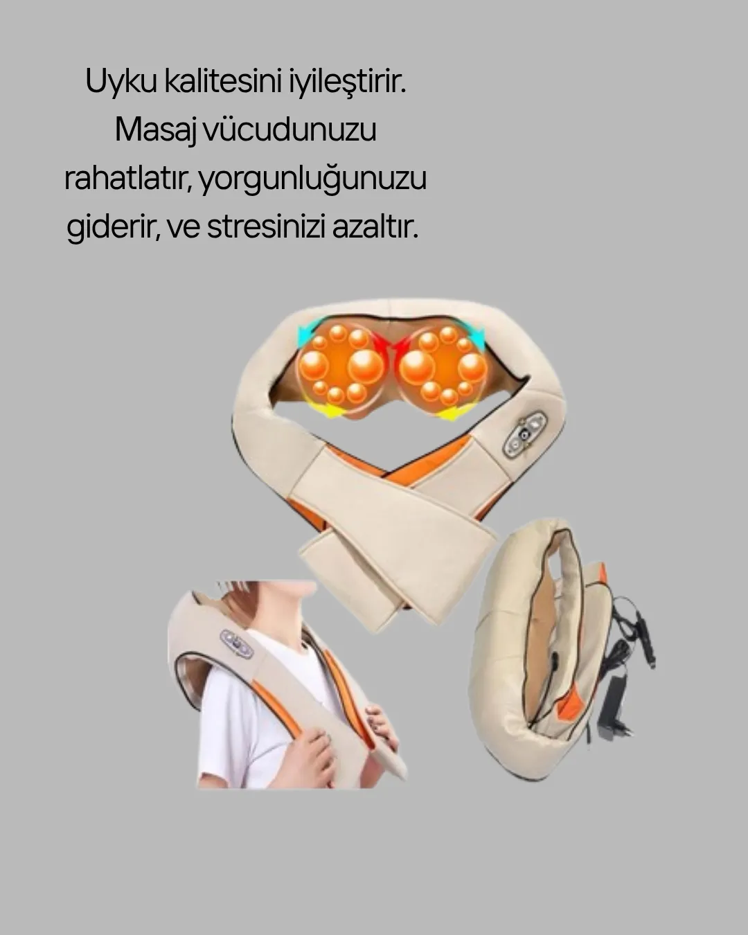 4D Yoğurma Teknolojili Masaj Cihazı-Boyun Omuz için uygun