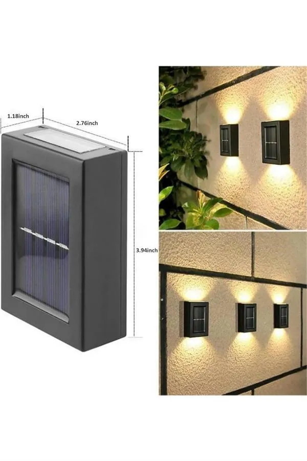 Dekoratif Duvar Lambası Solar Güneş Enerjili Bahçe Aydınlatması