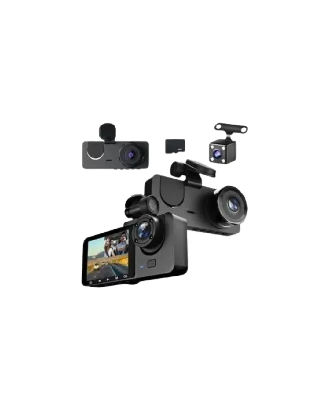 Gelişmiş G-Sensörlü Üçlü Araç Kamerası – 5” LCD Ekran ve Hareket Algılama