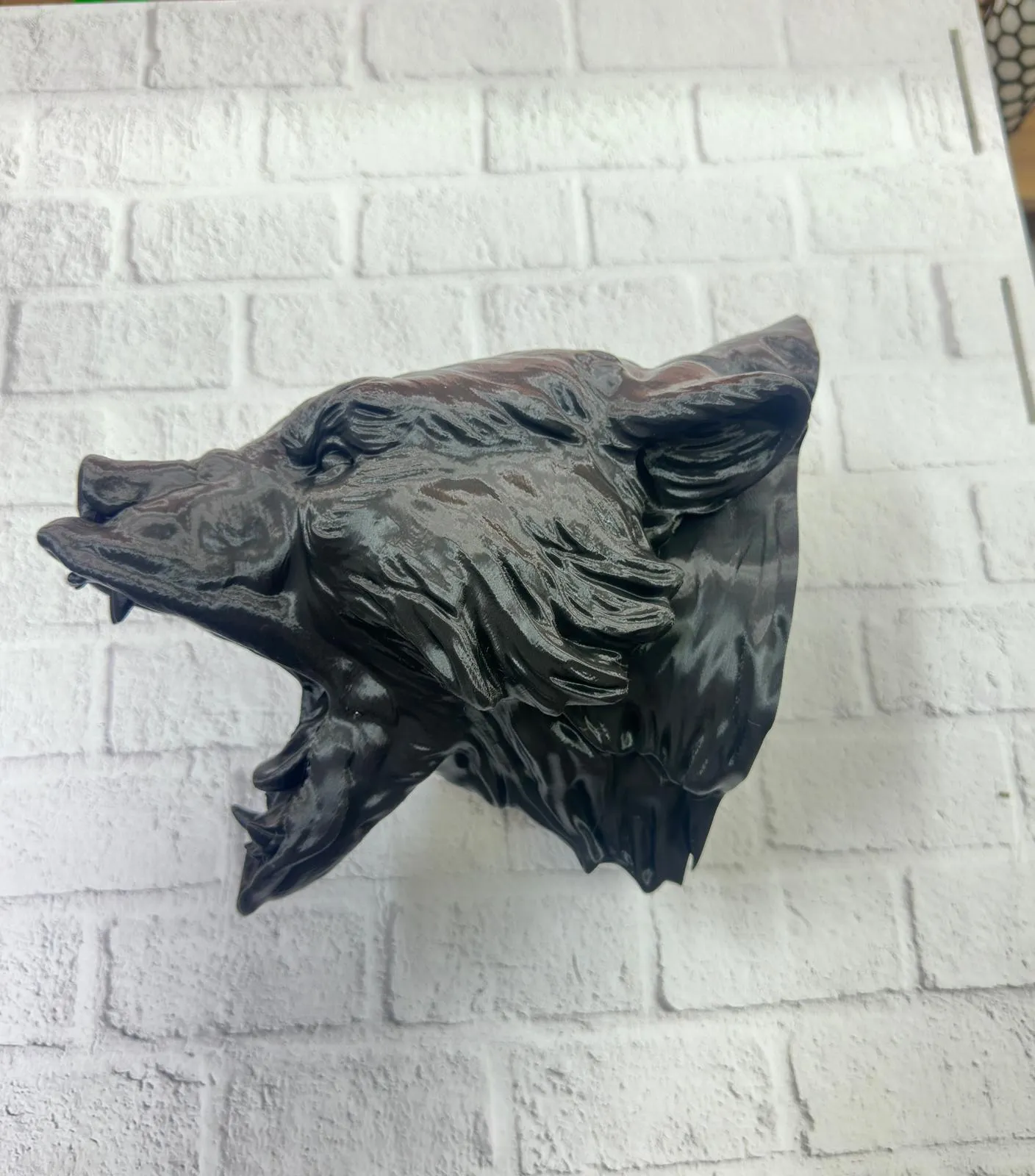 3D Siyah Ayı Başı Duvar Dekoru Modern Asılabilir Heykel 25x19 cm