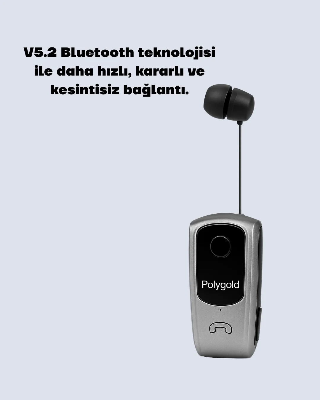 Klipsli Tasarımlı Bluetooth Kulaklık Uzun Pil Ömrü