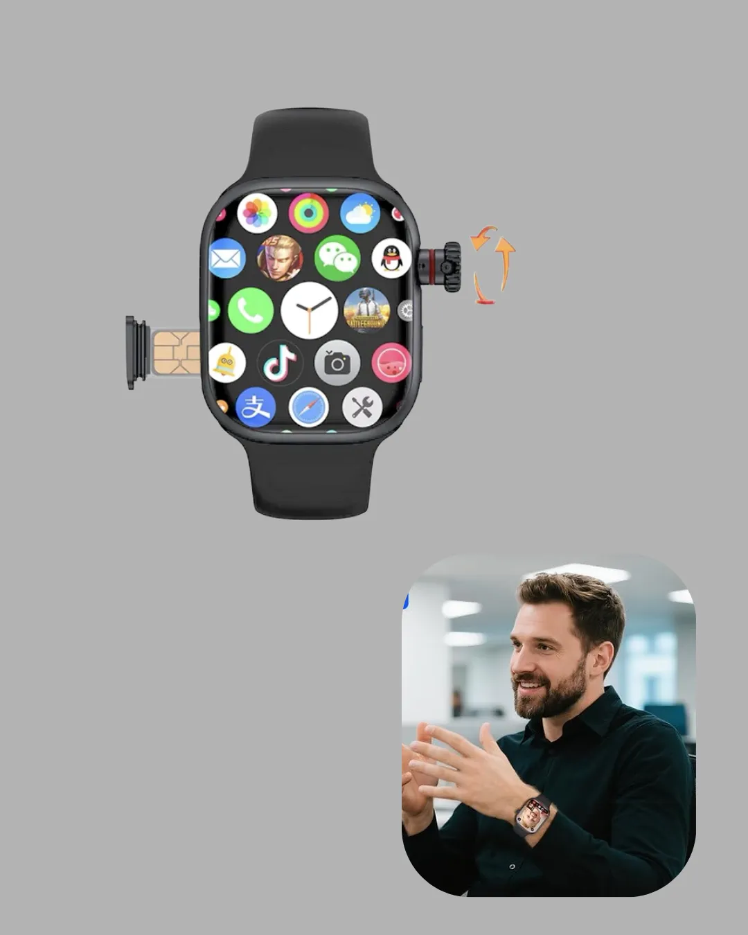 Adımsayar ve Nabız Ölçerli SIM Kartlı Akıllı Saat