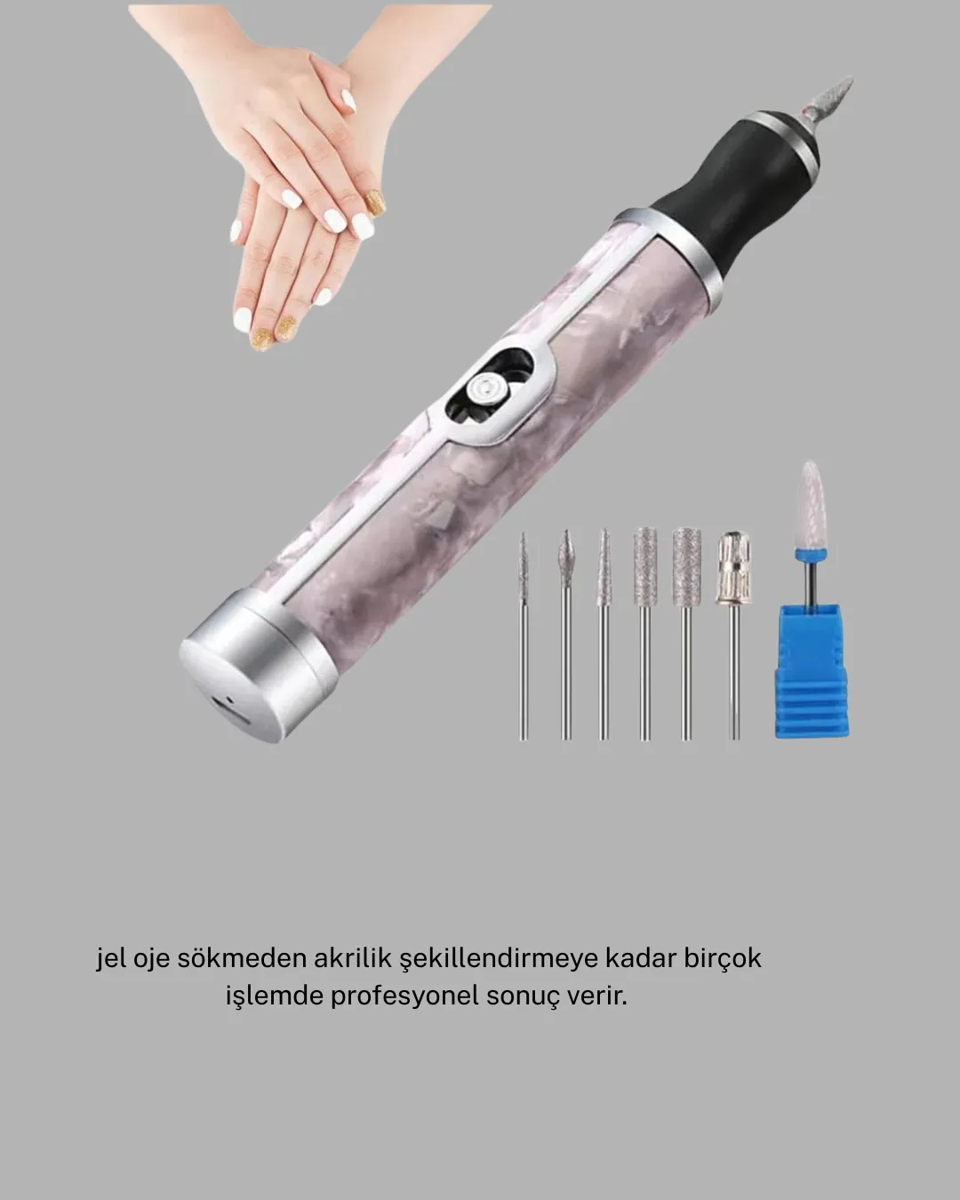 Tırnak Matkabı ve LED Oje Kurutucu 2’li Profesyonel Bakım Seti