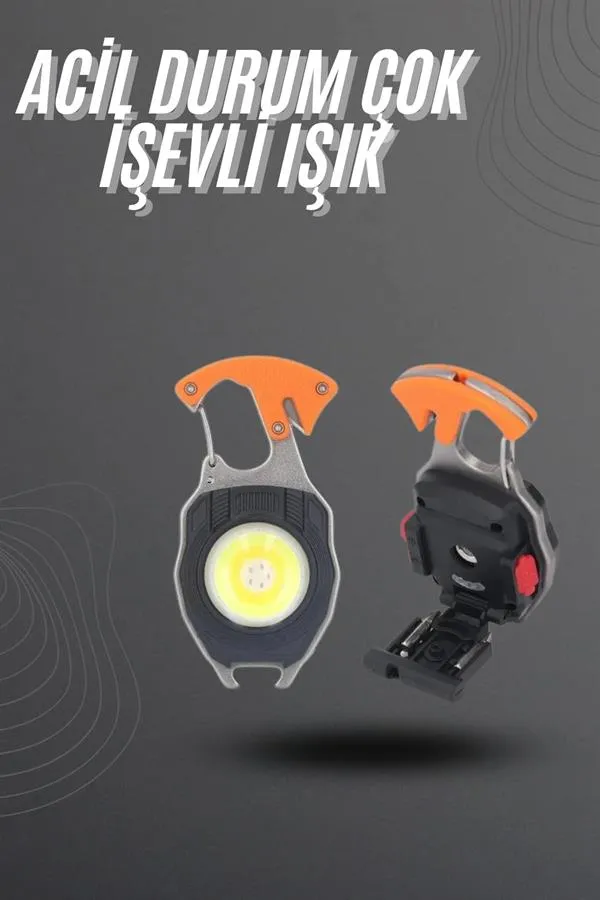 El Feneri LED Anahtarlık Çok Fonksiyonlu Mini Çakmak Özellikli