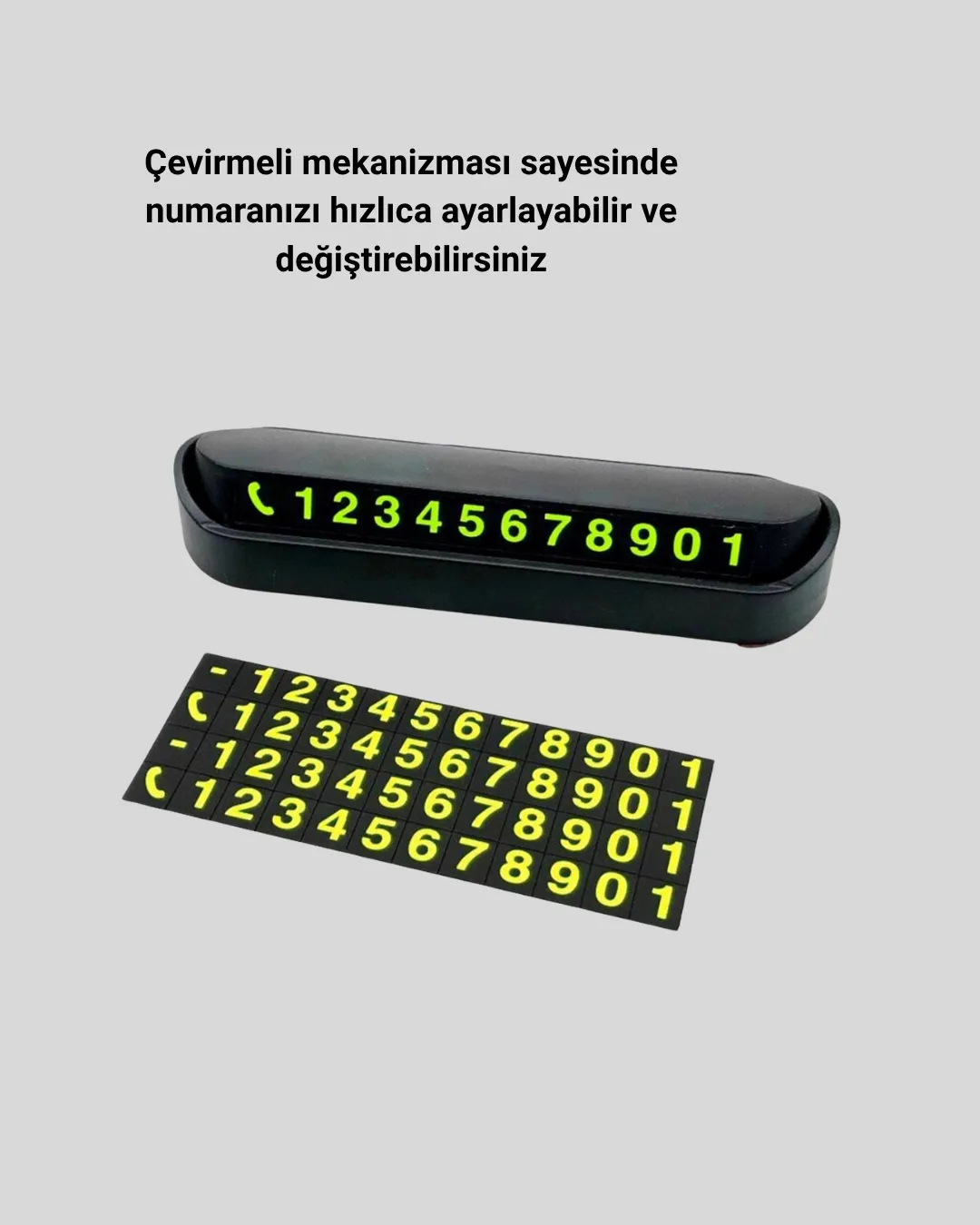 Alüminyum Kasa Gri Çevirmeli Araç İçi Telefon Numaratörü