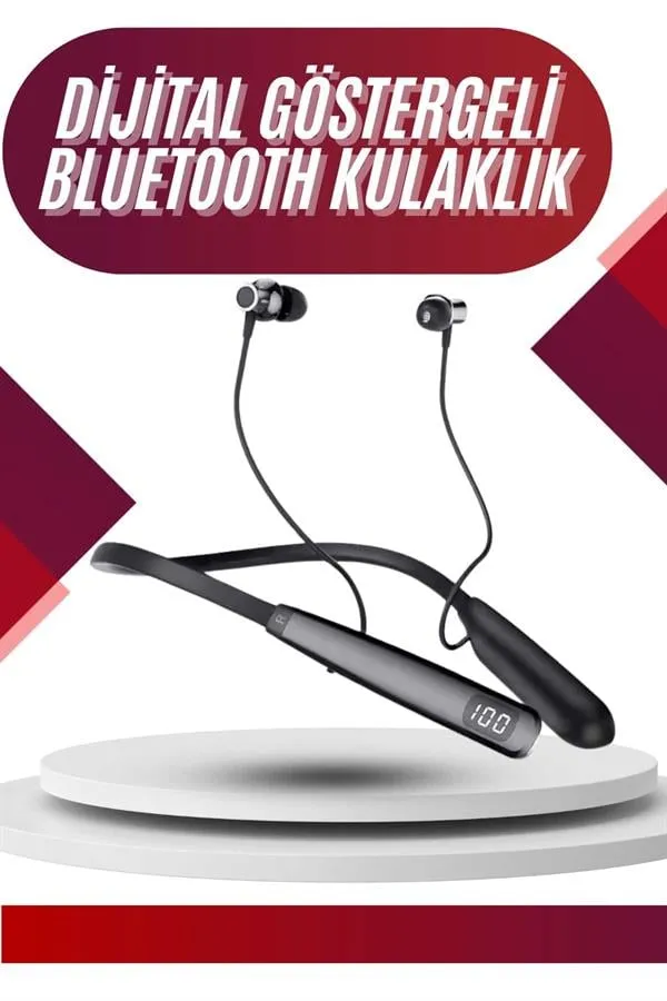 100 Saat Bluetooth Kulaklık Dijital Göstergeli ANC Özelliği Kablolu
