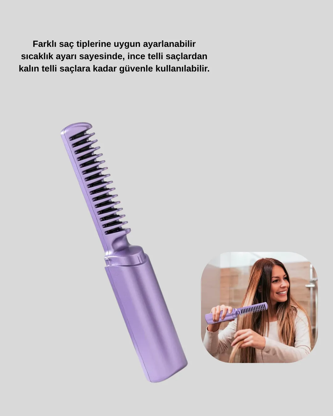 Ayarlanabilir Isı Kontrollü Saç Şekillendirici – İnce ve Kalın Tellere Uyumlu
