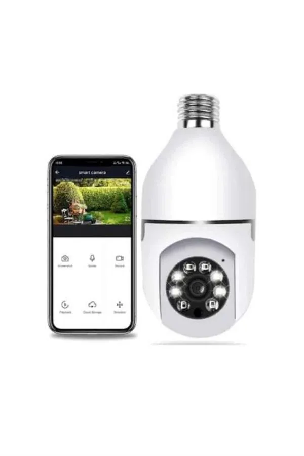 Akıllı Kamera Wifi Kamera Duylu Ampul Görünümlü 360 Derece Dönebilen Ev Kamerası