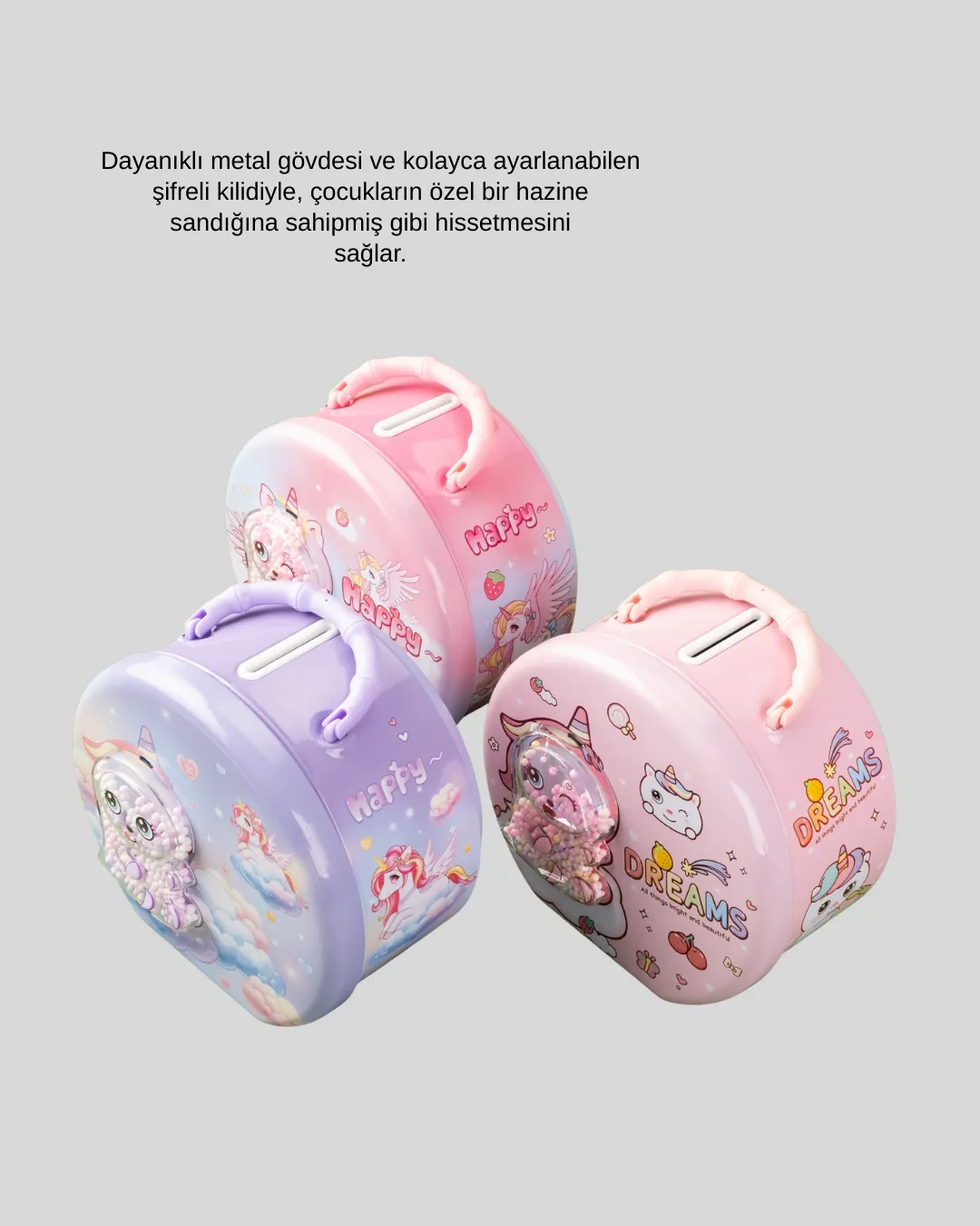 Şifreli Mini Çocuk Kasası Metal Gövde Güvenli Saklama