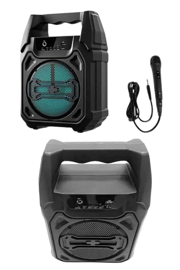 Karaoke Mikrofonlu Fm Radyolu Bluetooth Hoparlör Yüksek Ses Kaliteli