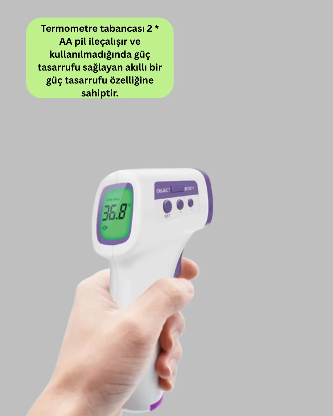 Kızılötesi Alından Temassız Ateş Ölçer Akıllı Sesli Uyarı